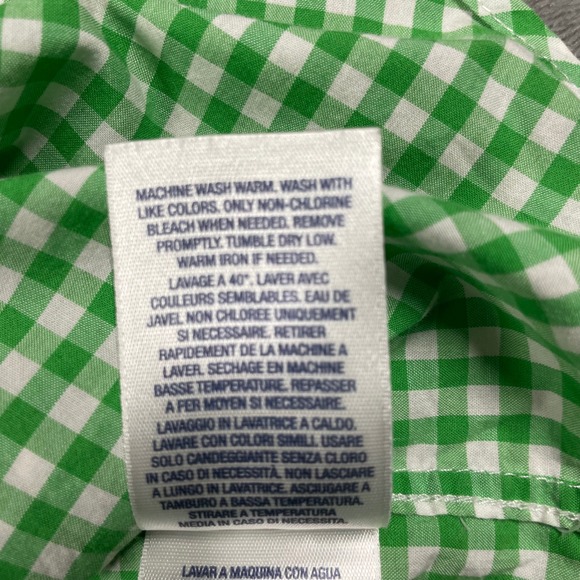 Ralph Lauren Boys Green Gingham Short Sleeve Button Down Shirt Size S 8 Cotton - Picture 6 of 9